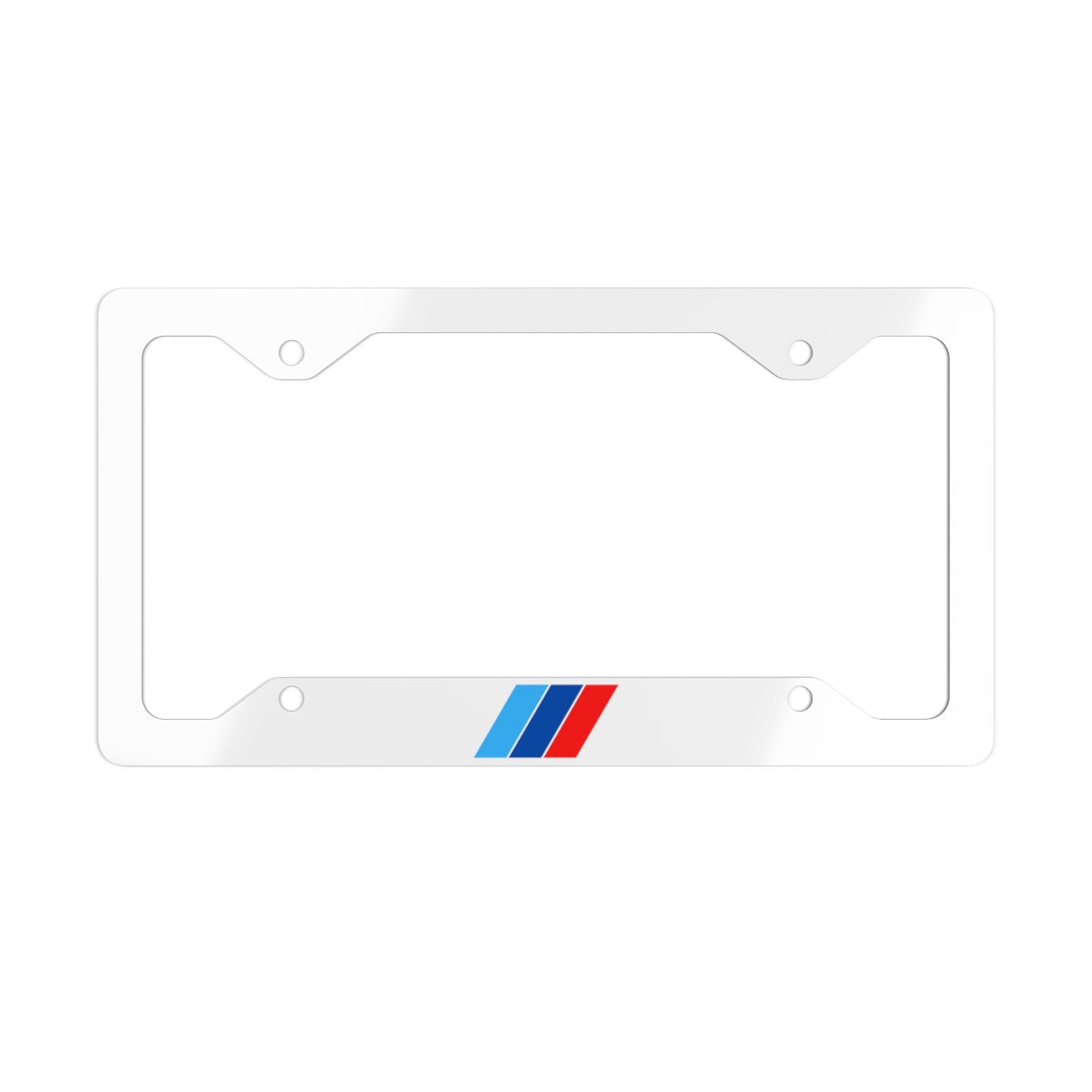Bimmer S55 / M Stripes Metal License Plate Frame - White