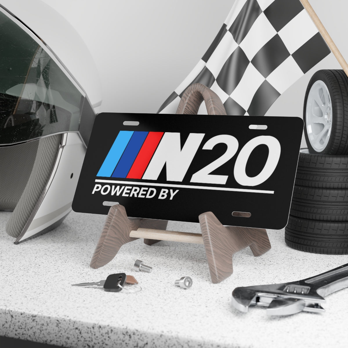 Powered By N20 Metal Vanity Plate
