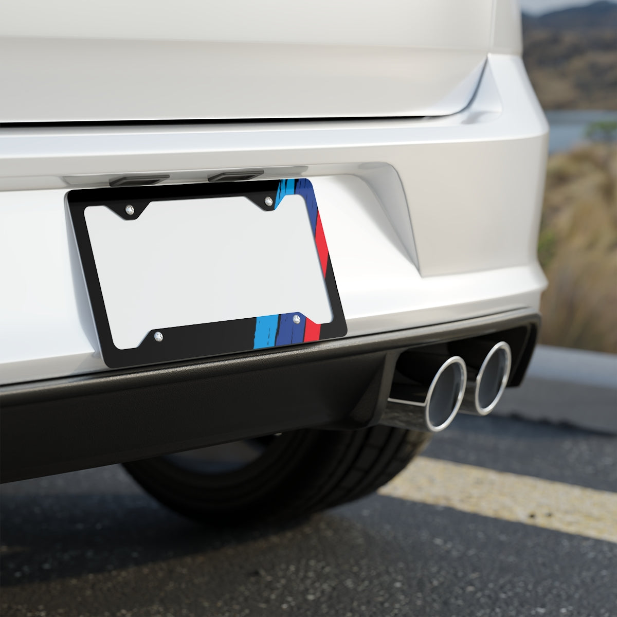 Bimmer M Paint Strokes Metal License Plate Frame