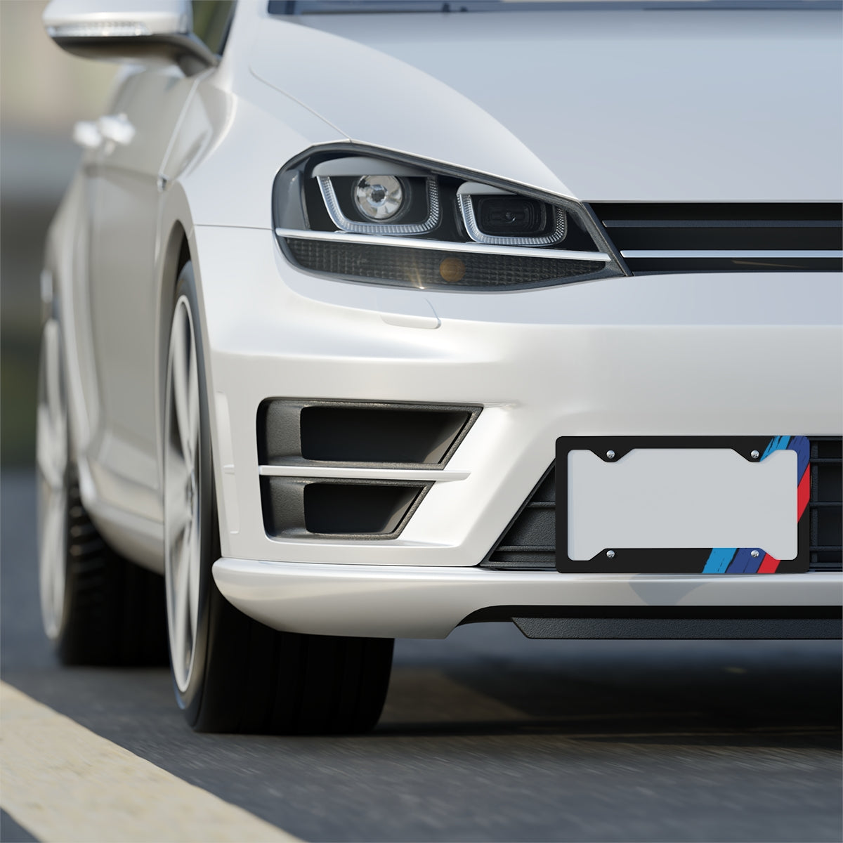 Bimmer M Paint Strokes Metal License Plate Frame