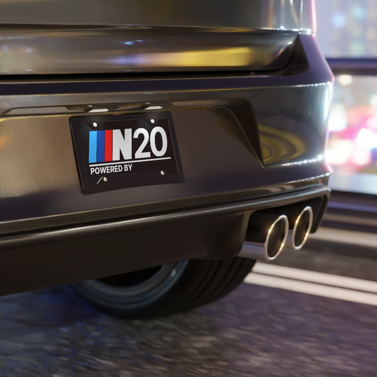 Powered By N20 Metal Vanity Plate