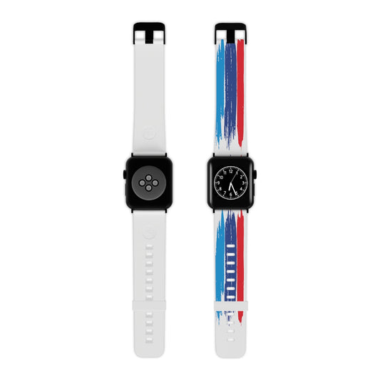 Bimmer M  Paint Strokes Apple Watch Band - White
